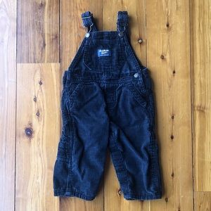 Vtg Oshkosh B’Gosh Black Velvet Corduroy Overalls